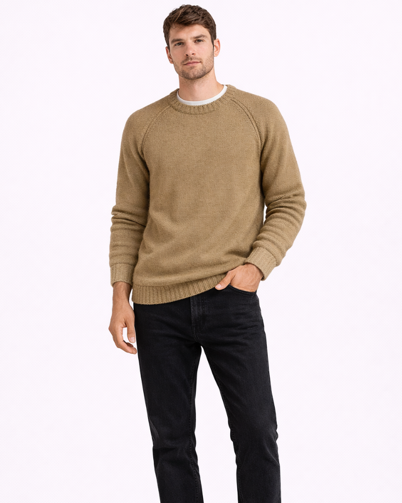 Jersey de punto para hombre Gaël – Jersey de cuello redondo suave, corte relajado, estilo casual