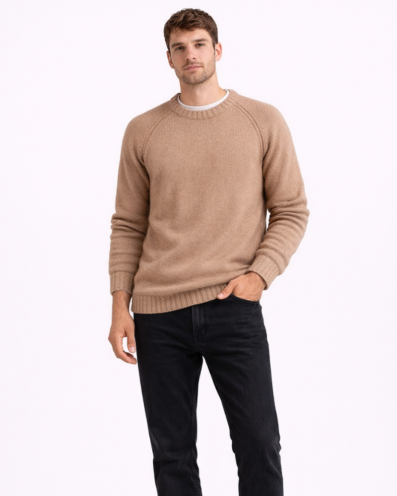 Jersey de punto para hombre Gaël – Jersey de cuello redondo suave, corte relajado, estilo casual