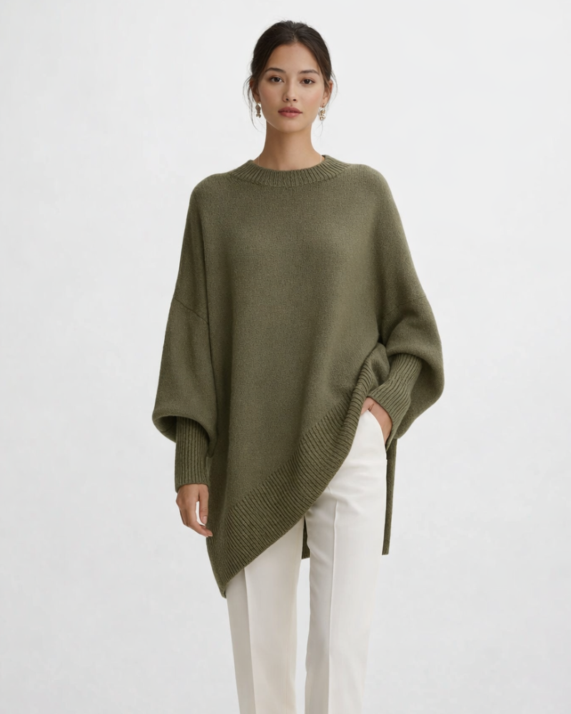 Giselle Dámské Oversize Pončo – Elegantní Pončo z Jemného Úpletu v Moderním Šik Stylu