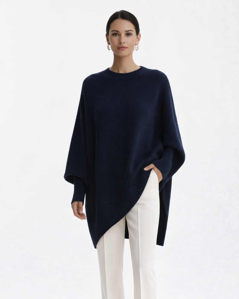 Giselle Dámské Oversize Pončo – Elegantní Pončo z Jemného Úpletu v Moderním Šik Stylu