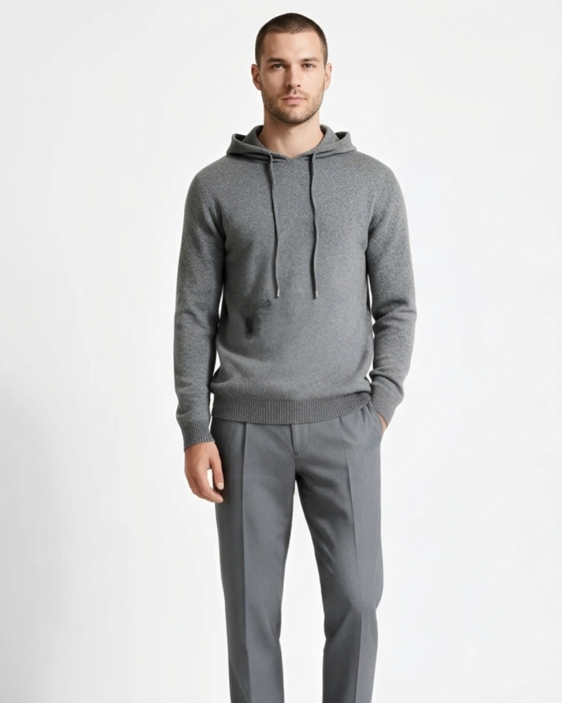 Sudadera con capucha Enzo para hombre – Jersey de mezcla de lana con capucha ajustable para comodidad diaria