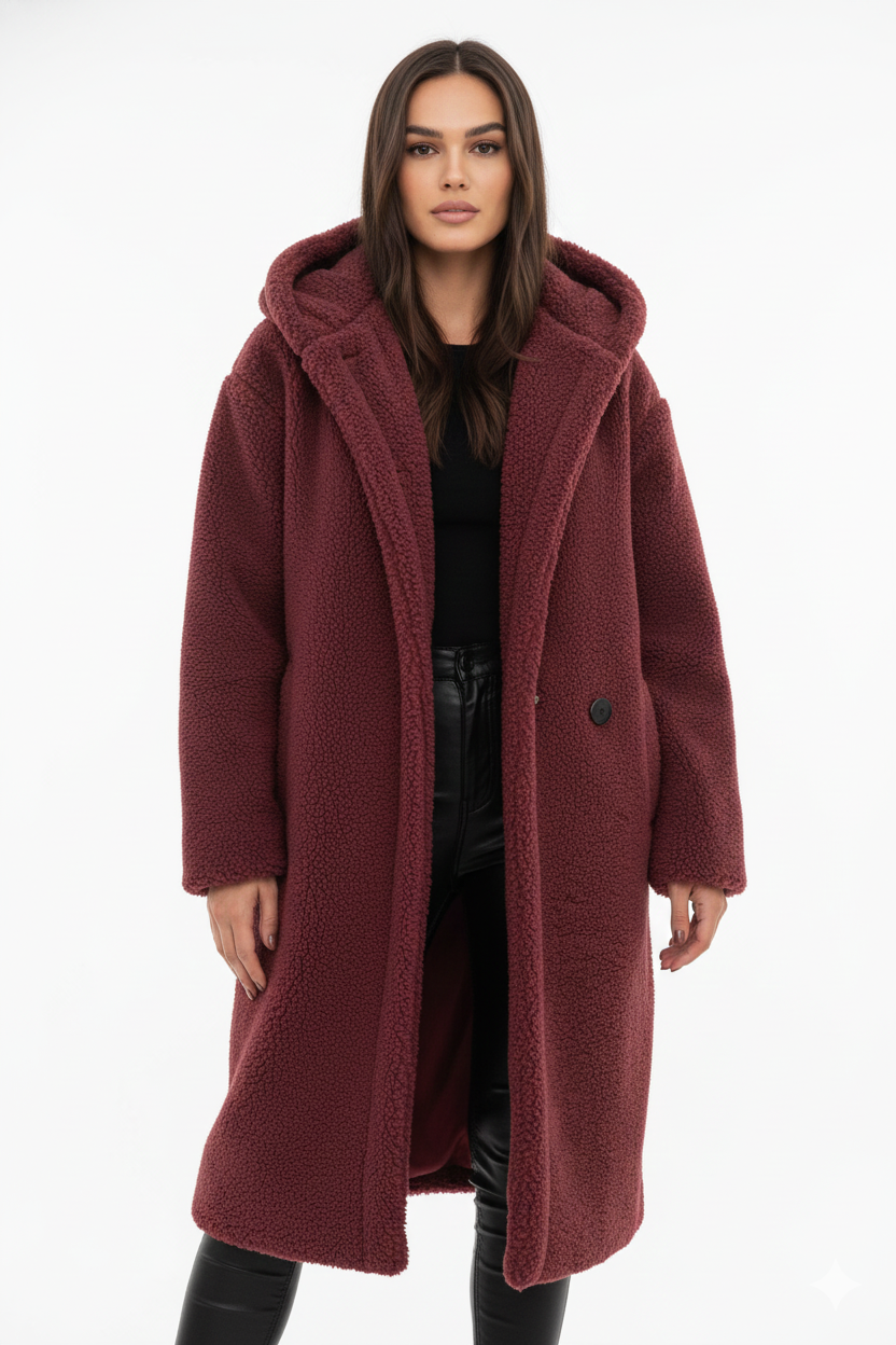 Nelia Teddy Frakke til Kvinder – Blød & Varm Oversize Vest til Elegante Vinterlooks