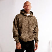 Sudadera con capucha para hombre Andrew Sweat – Corte holgado casual y estampado moderno de leopardo