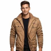 Thom Veste d’Hiver Homme – Manteau Chaud Doublé Polaire avec Col Montant et Coupe Confort