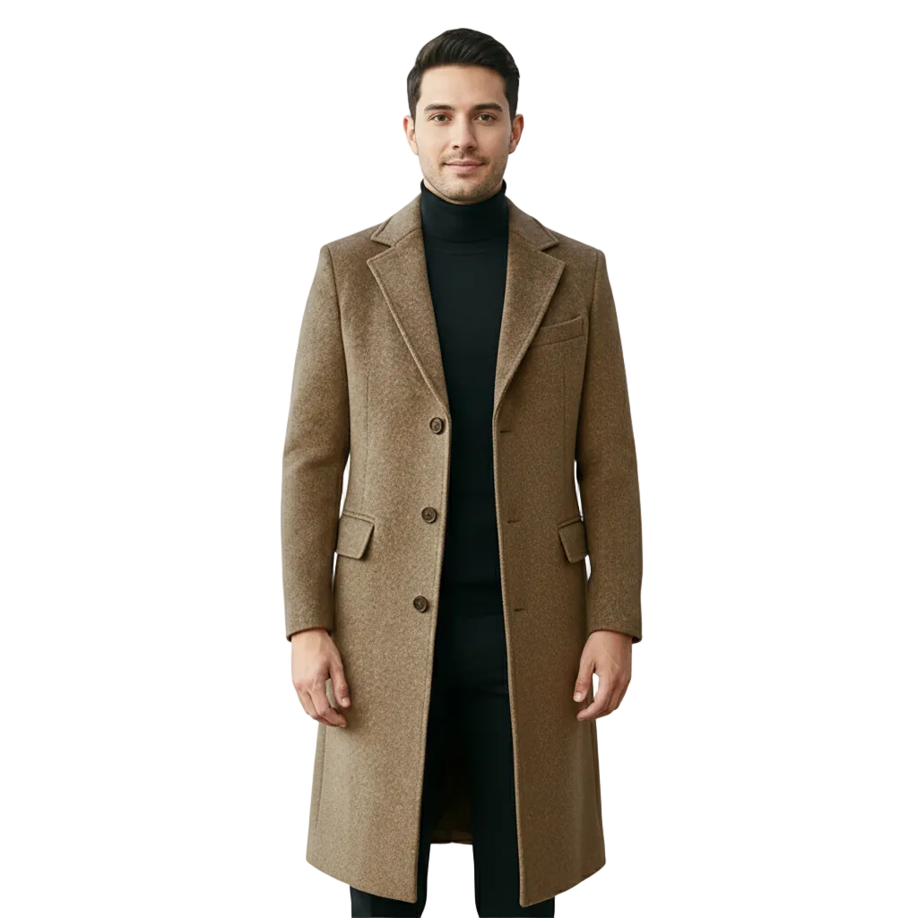 Abrigo largo para hombre Turr en lana – Corte clásico, elegante y versátil