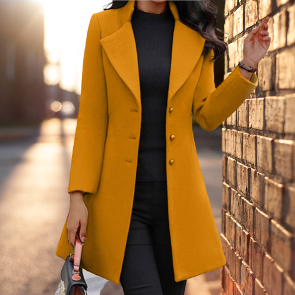 Juniper Manteau en Laine Mélangée para Mujer – Chaqueta de Invierno Ajustada con Diseño Clásico y Elegante