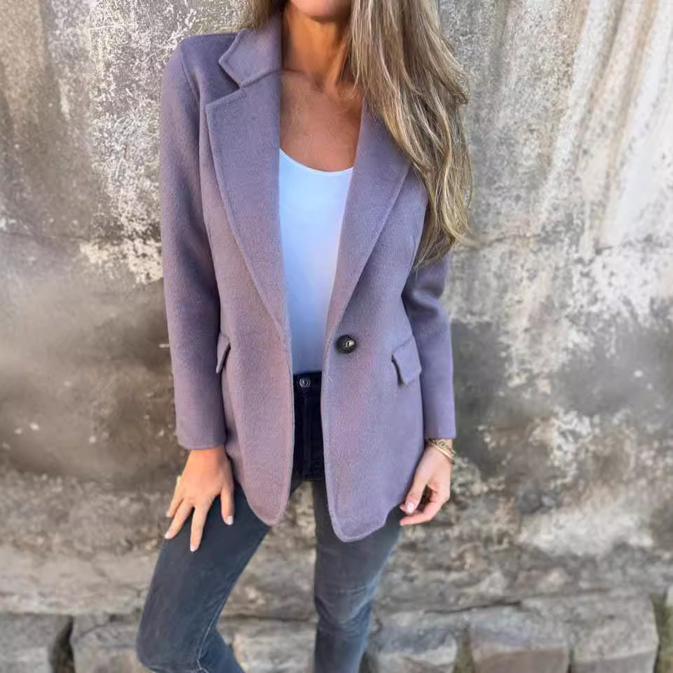Valentina Mantel Damen – Langer Mantel aus Mischwolle Warm Elegant Moderner Schnitt