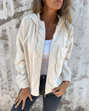 Mackenzie Casaco Mulher em Veludo Cotelê – Estilo Vintage com Capuz Ajustável & Corte Confortável