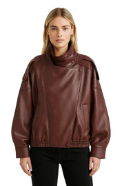 Eloise Giacca Donna Oversize Strutturata – Collo Alto Asimmetrico & Bottoni a Pressione