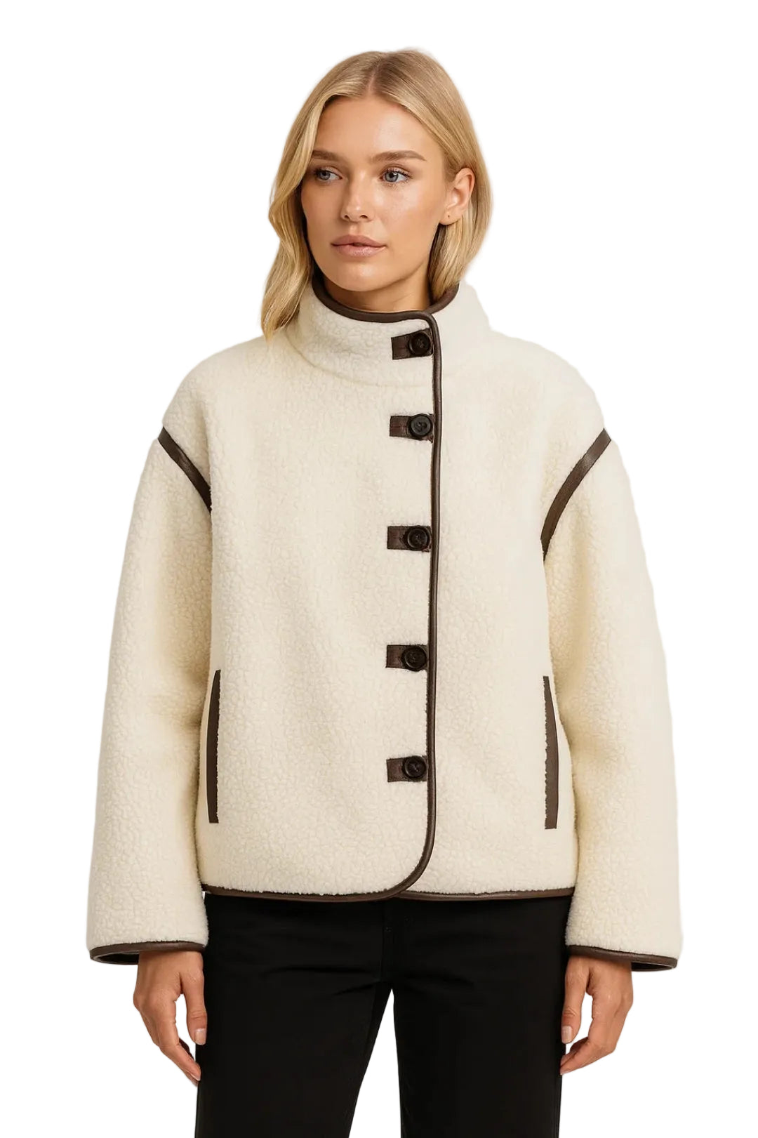 Georgina Dámská Zimní Měkká Vesta – Pohodlný Rovný Střih a Kontrastní Zapínání na Knoflíky