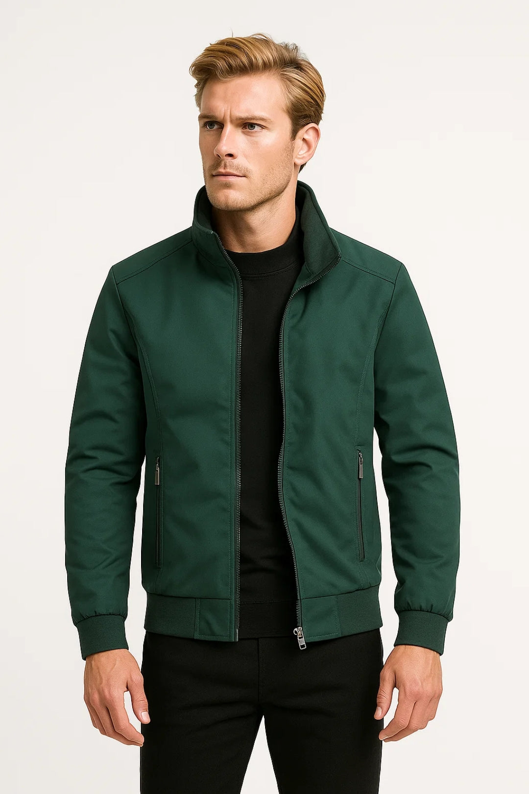 Bradford Veste Zippée Homme– Coupe Légère Mi-Saison avec Col Montant & Style Épuré