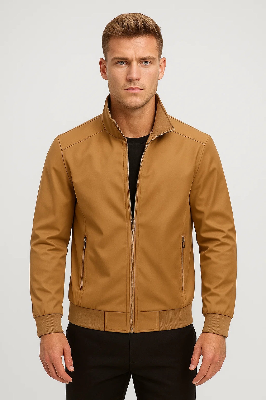 Bradford Veste Zippée Homme– Coupe Légère Mi-Saison avec Col Montant & Style Épuré