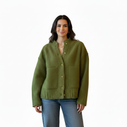 Via Bomber Dámský Oversize z Bouclé – Elegantní Texturovaná Bunda & Moderní Pohodlí