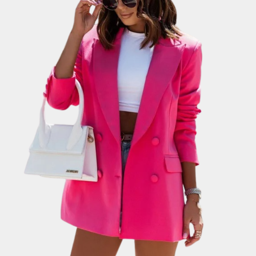 Evie Damen Blazer – Eleganter, halb-langer Blazer aus Premiumstoff in verschiedenen Farben erhältlich
