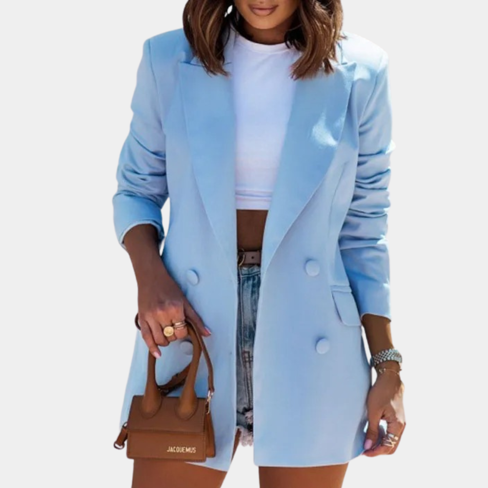 Evie Damen Blazer – Eleganter, halb-langer Blazer aus Premiumstoff in verschiedenen Farben erhältlich