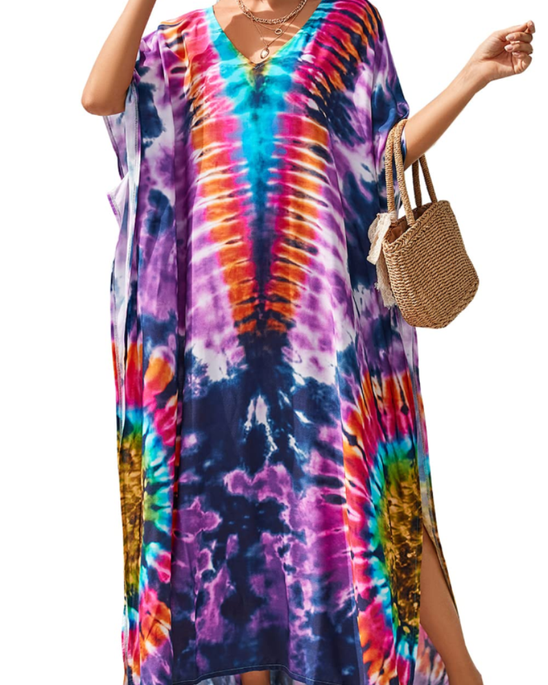 Kaftán Celestine Bohemio para Mujer – Vestido de Playa Oversize Ligero Talla Única