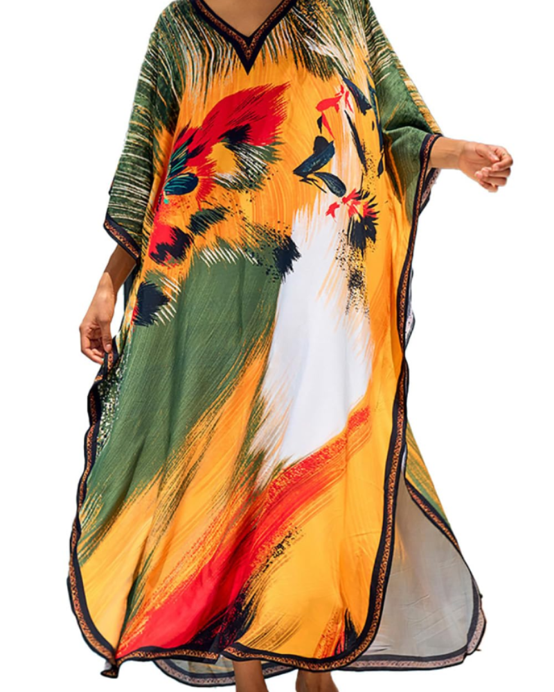 Kaftán Celestine Bohemio para Mujer – Vestido de Playa Oversize Ligero Talla Única