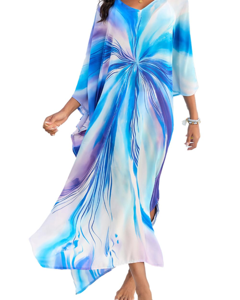 Kaftán Celestine Bohemio para Mujer – Vestido de Playa Oversize Ligero Talla Única