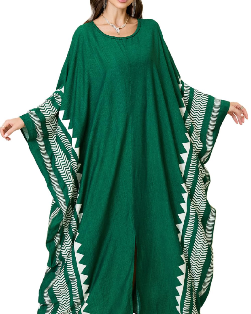 Isadora Kaftan Bohème Mujer – Vestido de Playa Oversize Bordado Estilo Resort