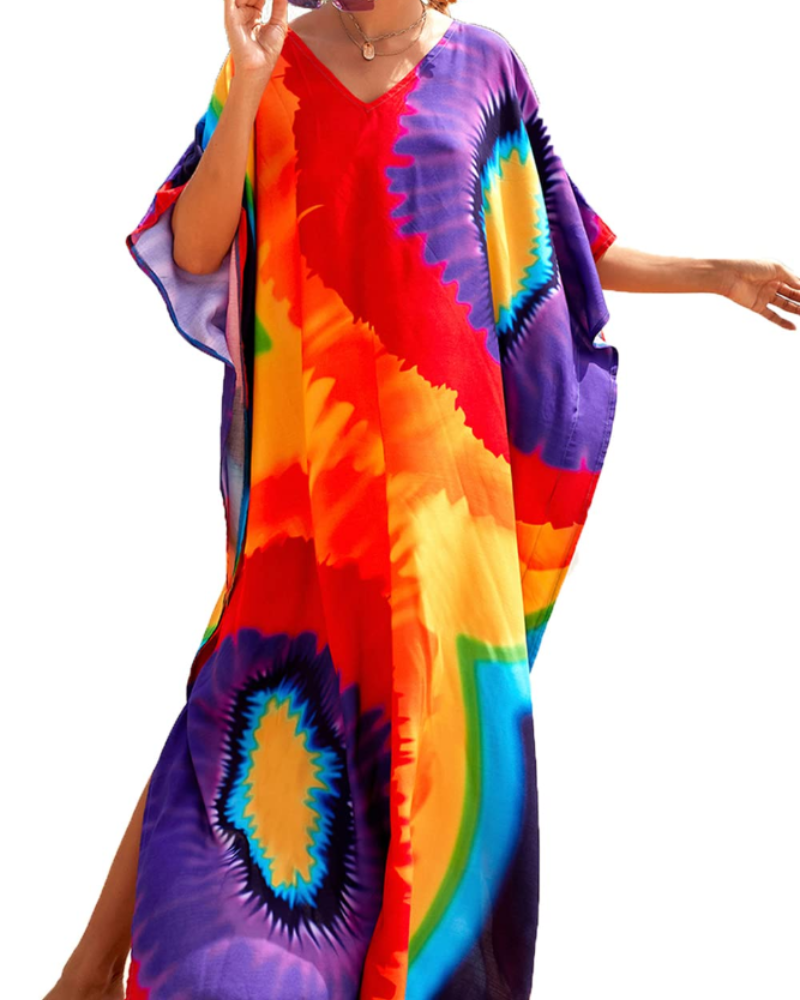 Kaftán Celestine Bohemio para Mujer – Vestido de Playa Oversize Ligero Talla Única