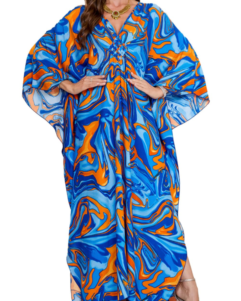 Kaftán Celestine Bohemio para Mujer – Vestido de Playa Oversize Ligero Talla Única