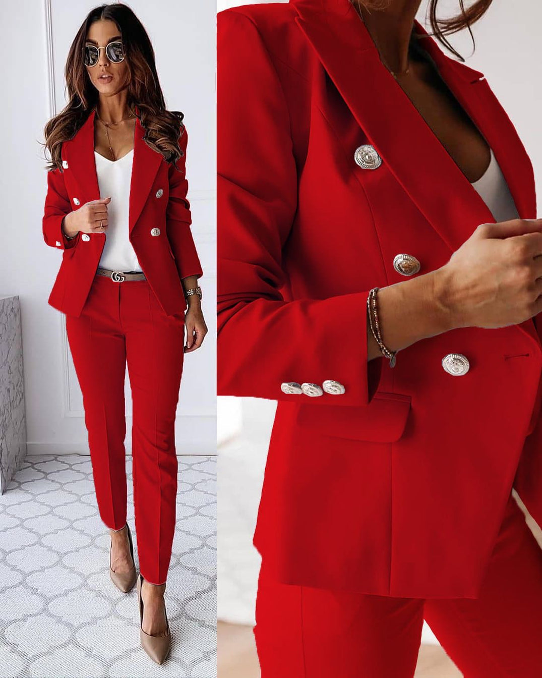 Elena Women's Tailor – Modern Set with Elegant Jacket & Chic Fitted Pants