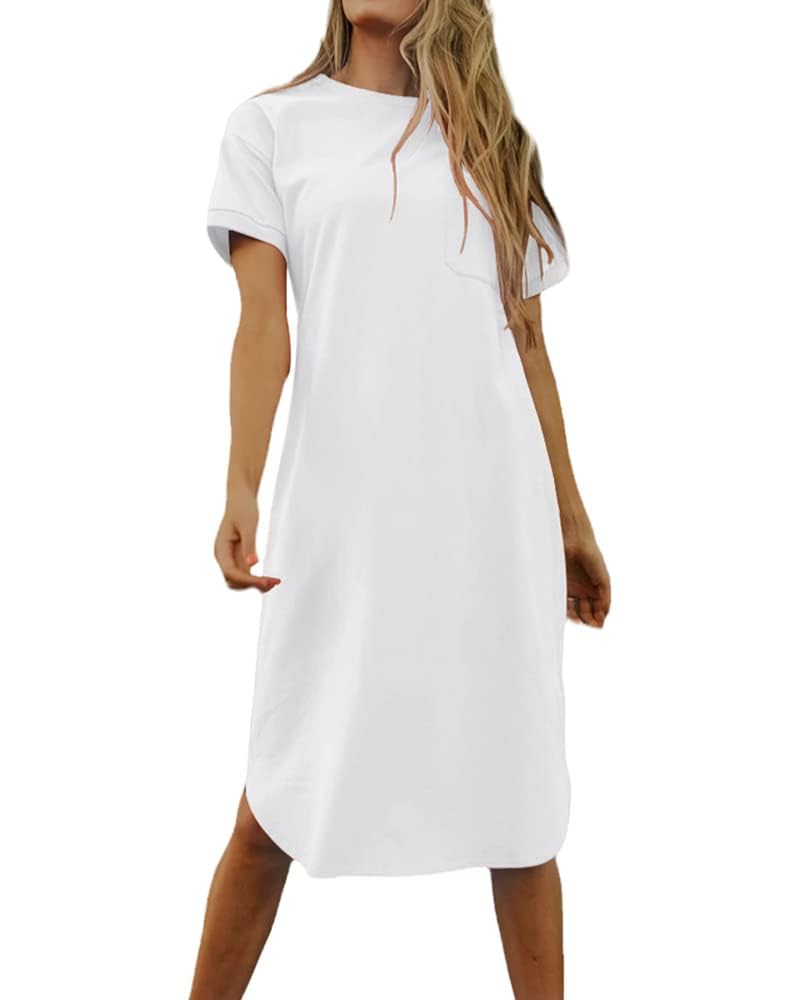 Φόρεμα T-Shirt Thalassa Γυναικείο – Βαμβακερό Στρογγυλή Λαιμόκοψη, Κοντά Μανίκια & Τσέπες Χαλαρή Γραμμή