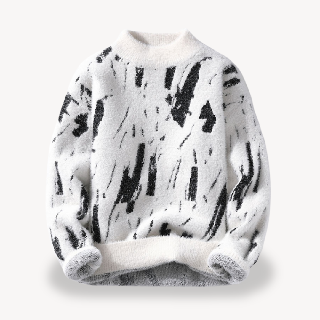 Zachary Pull Homme Tricoté – Pull Vintage en Laine Mélangée à Motif & Coupe Décontractée