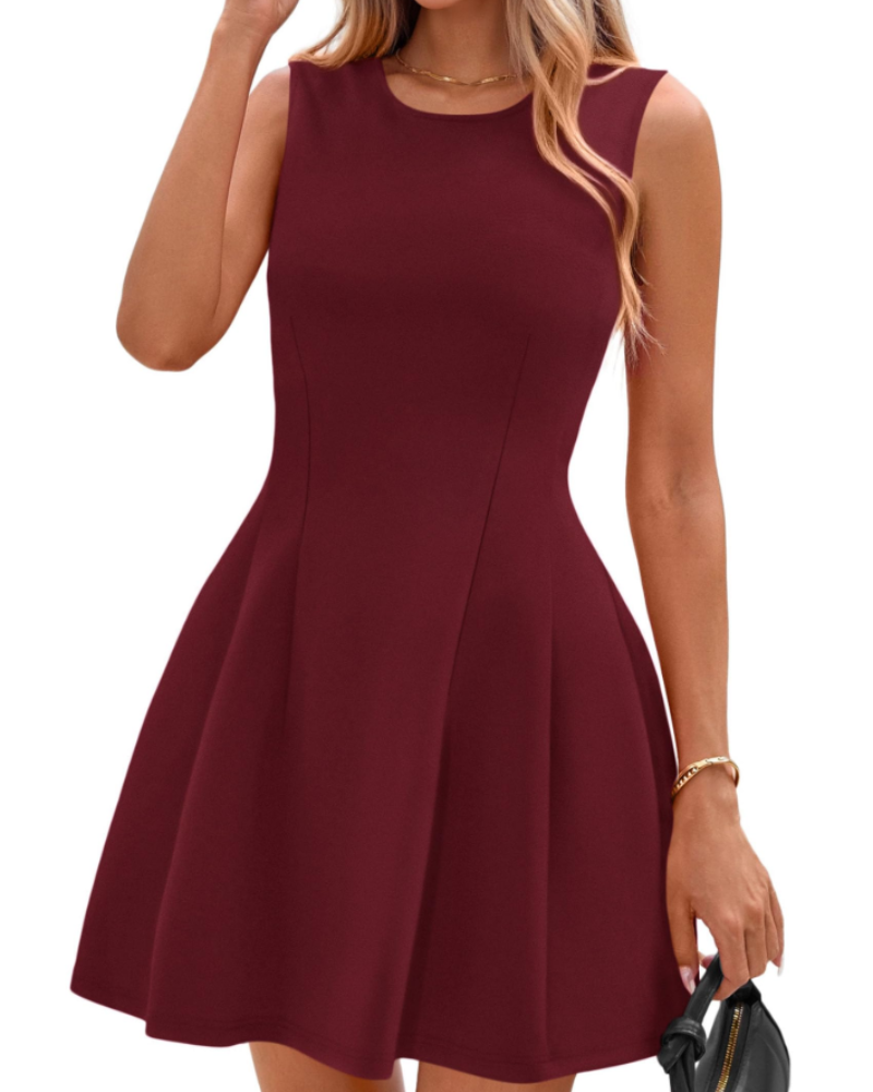 Winona Short Dress for Women – Elegant Sleeveless A-Line Dress, Chic Skater Cut for Business & Cocktail