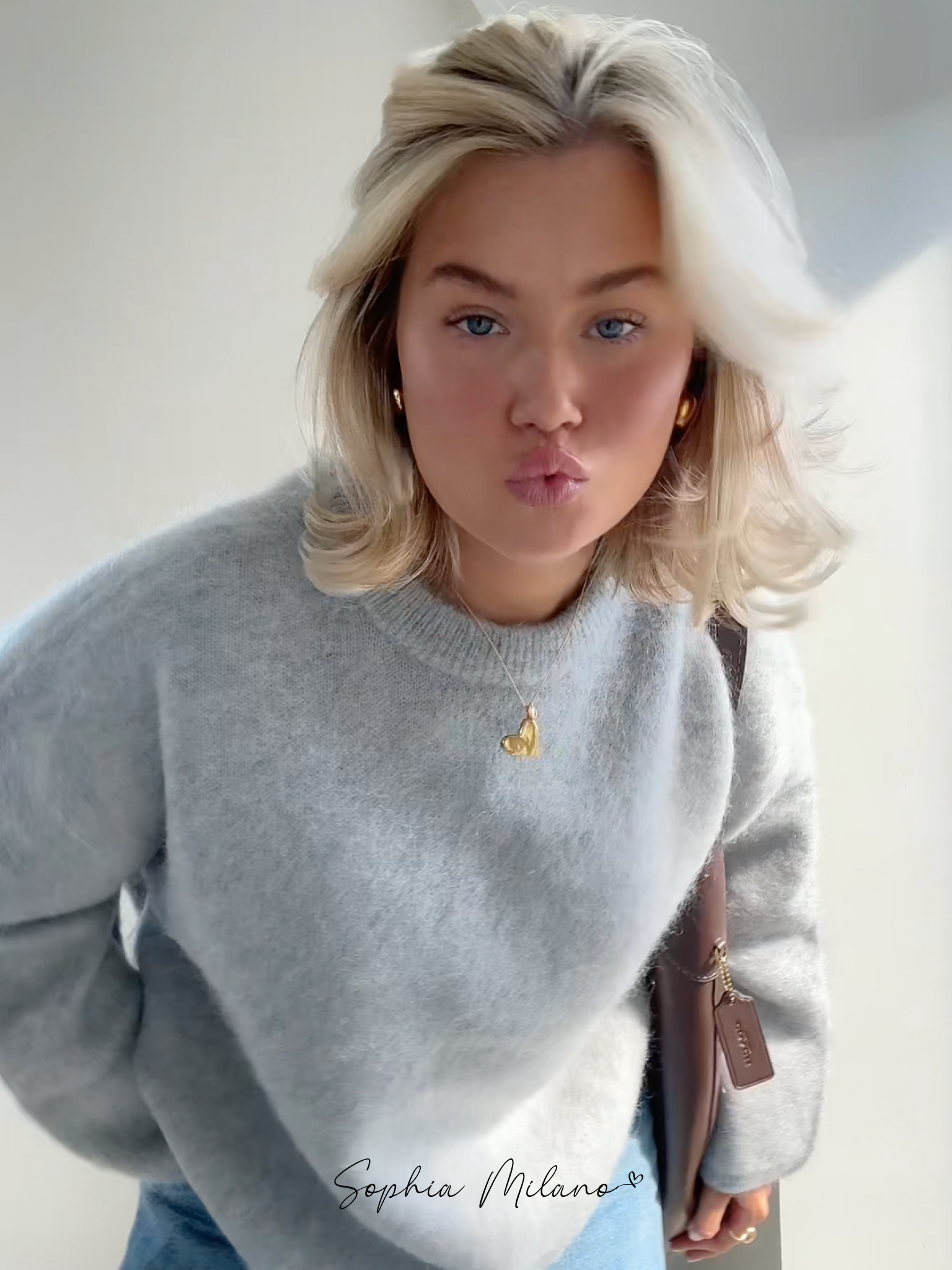 Donna Pull Oversize Femme – Sweat Crewneck Doux en Mohair Mix avec Coupe Confortable