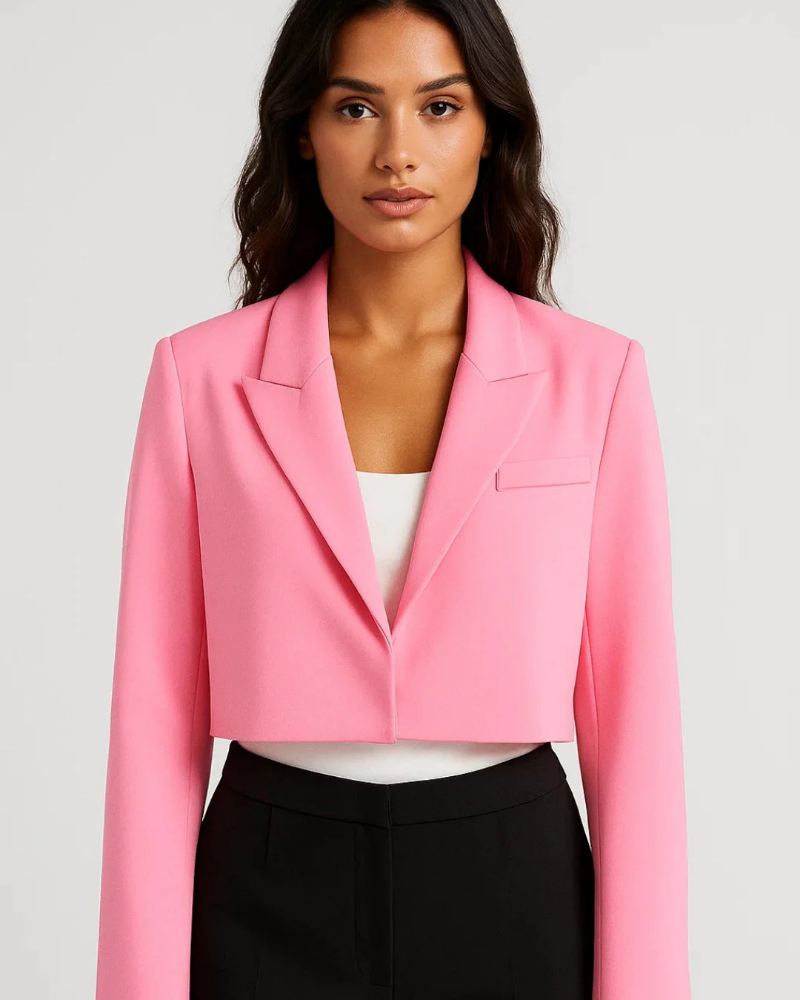 Ainsley Blazer Dames – Getailleerde Open Blazer met Reverskraag en Lange Mouwen, Elegant