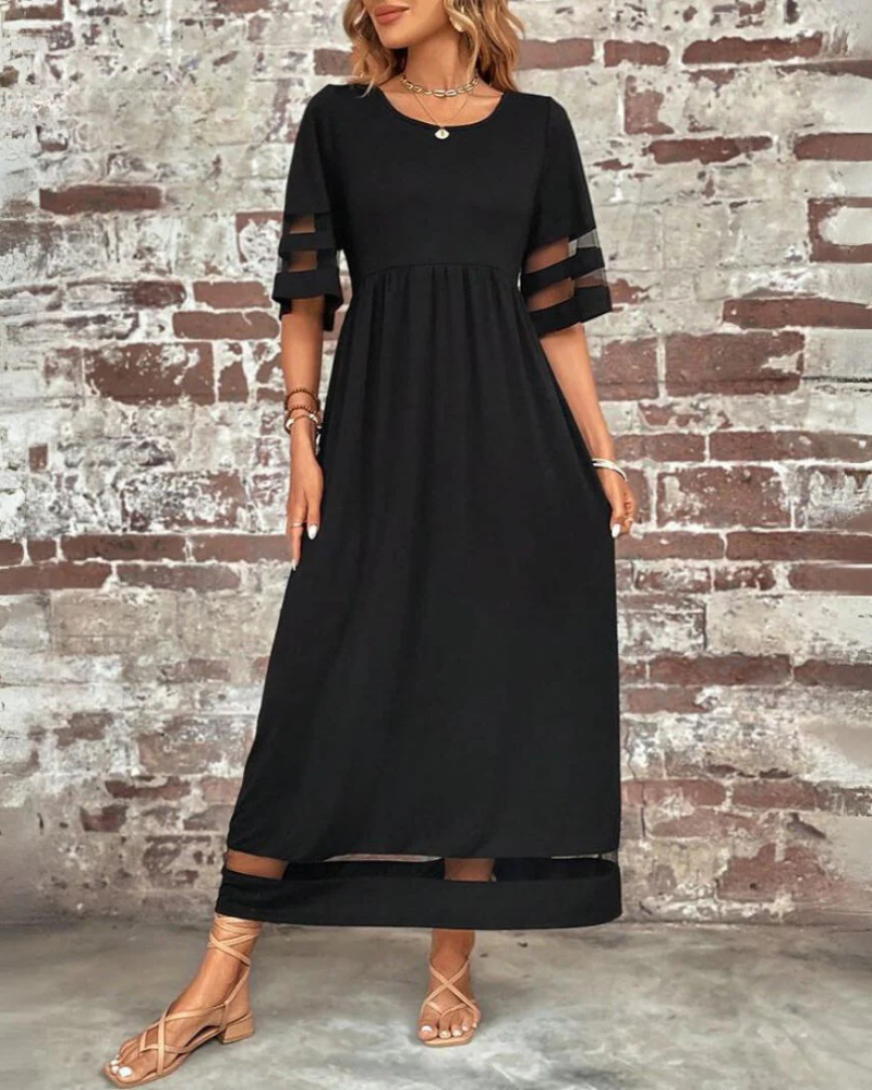 Midi šaty Emery pre ženy – šaty s vysokým pásom, ľahká tkanina, elegantné a pohodlné