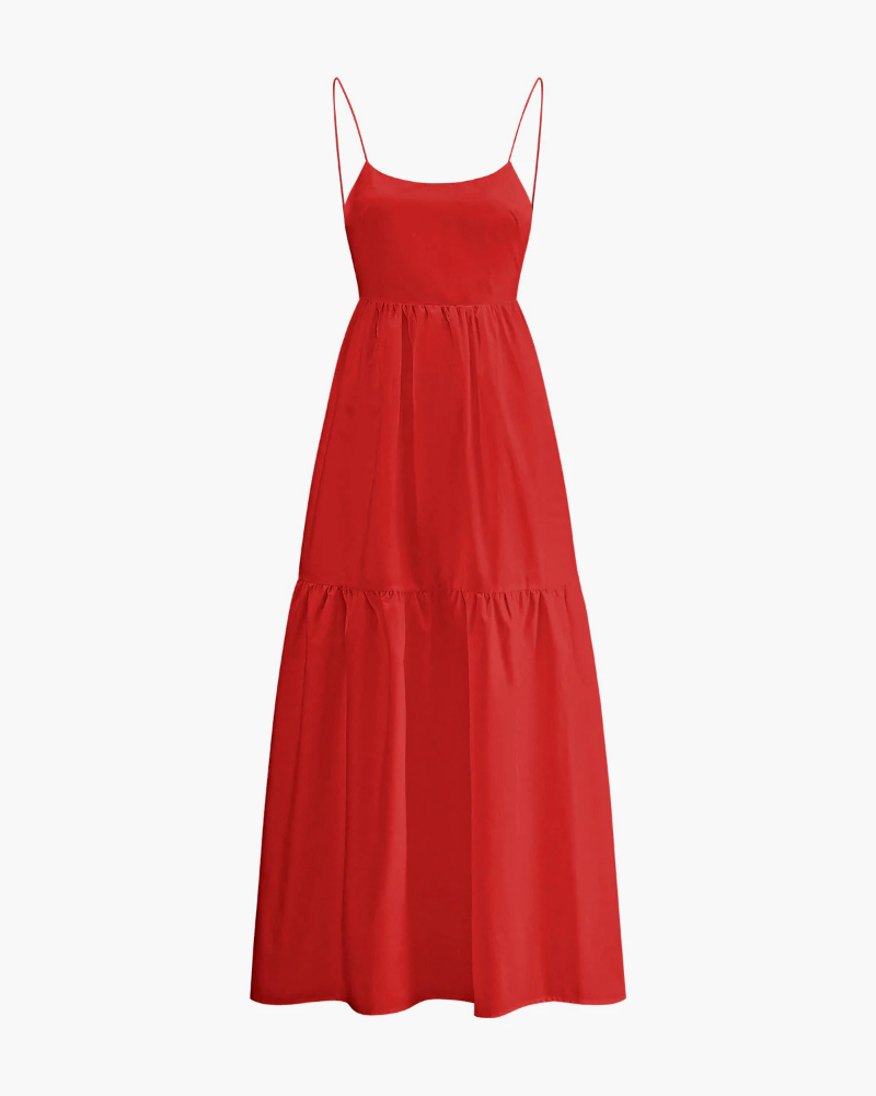 Rochie Maxi Brynn pentru femei – Rochie lungă fără mâneci, cu decolteu, croială dreaptă elegantă
