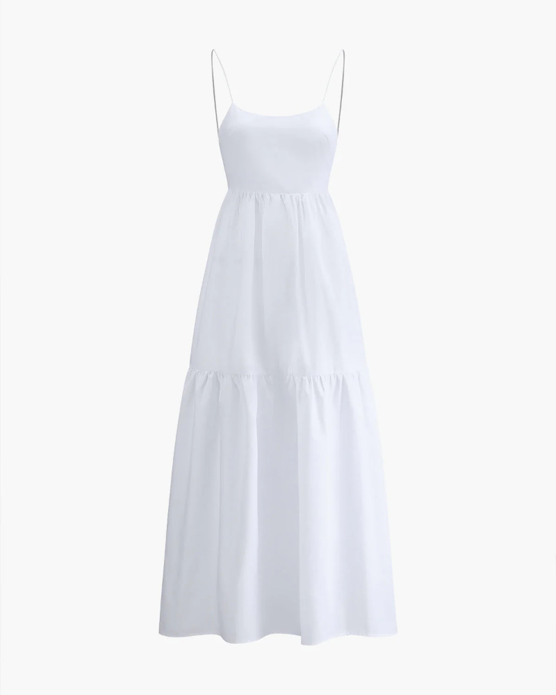 Rochie Maxi Brynn pentru femei – Rochie lungă fără mâneci, cu decolteu, croială dreaptă elegantă
