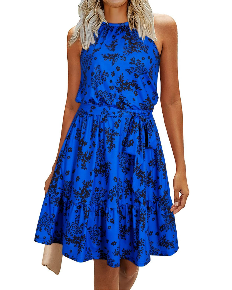 Φόρεμα Zinnia Robe Halter Γυναικείο – Αέρινο Φόρεμα Χωρίς Μανίκια με Ζώνη