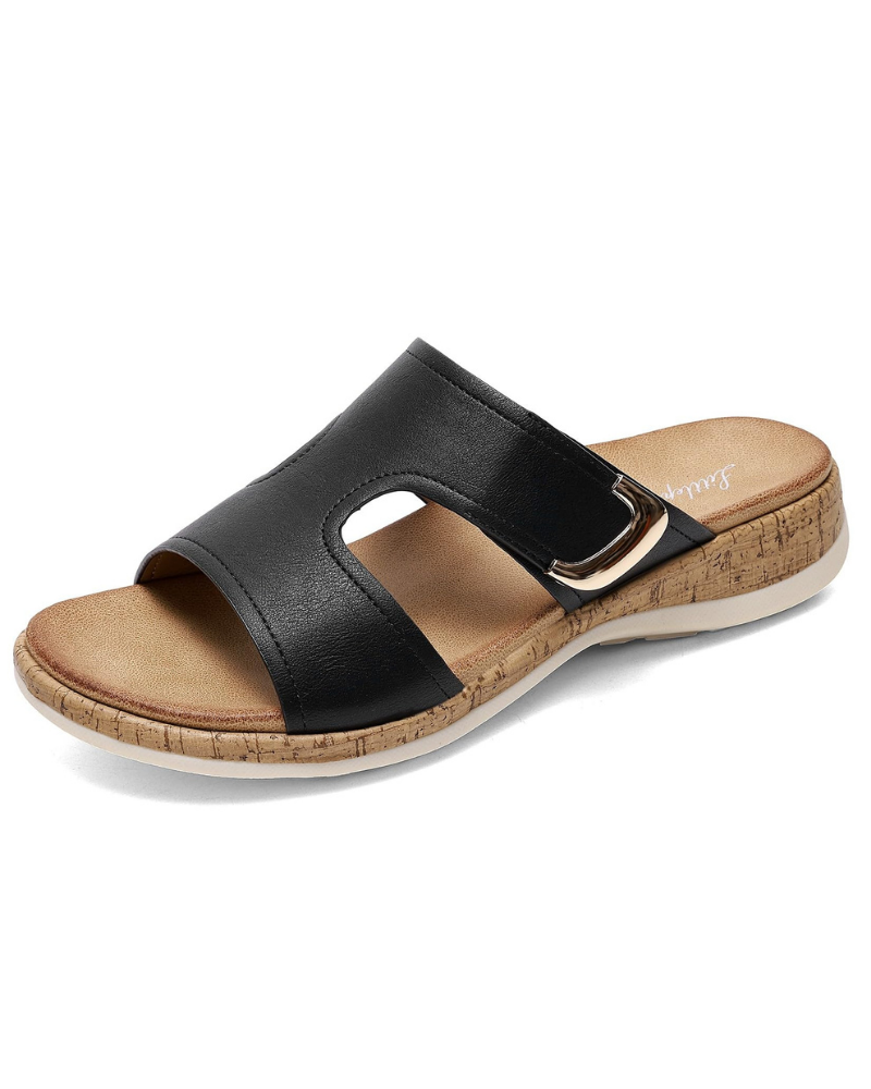 Audrey Dames Sandalen – Sandalen met Verstelbare Gesp en Steun voor de Voetboog