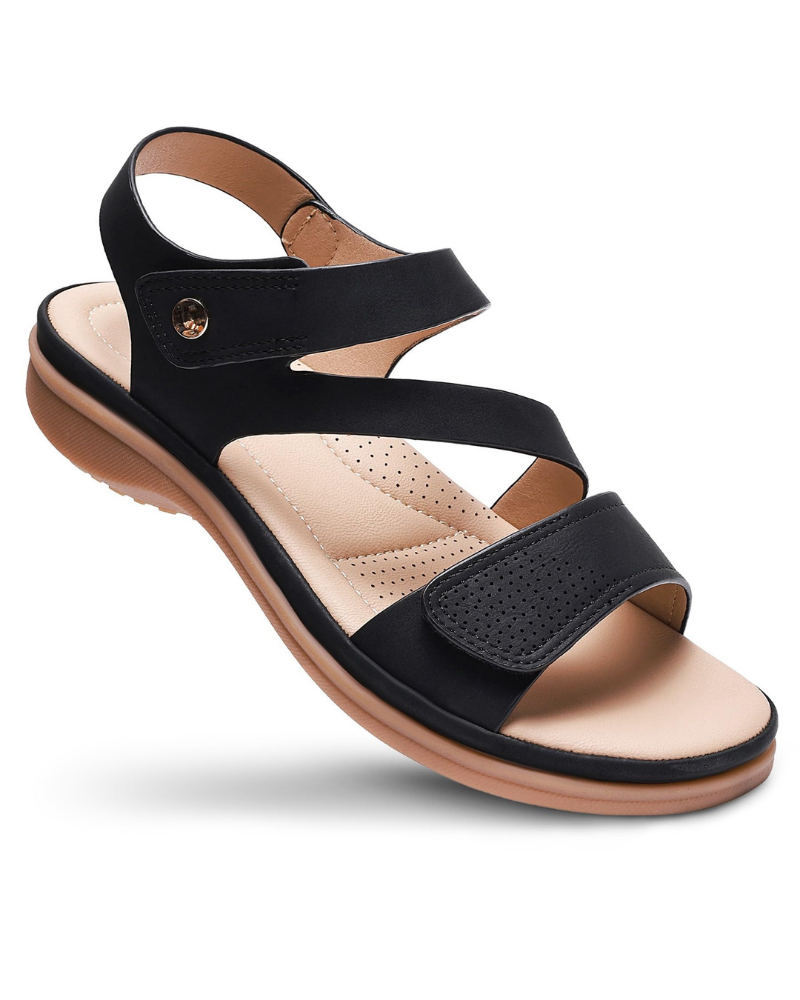 Sandali bassi Paisley da donna – sandali con cinturino regolabile e supporto per l'arco plantare