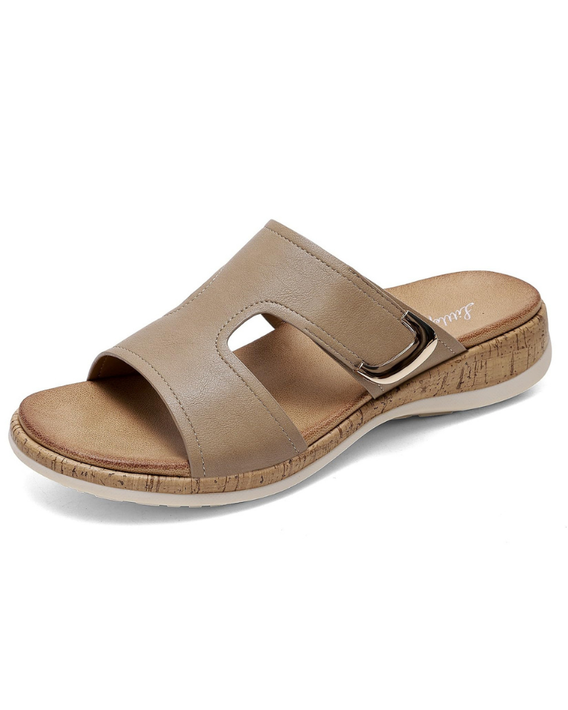 Audrey Dames Sandalen – Sandalen met Verstelbare Gesp en Steun voor de Voetboog