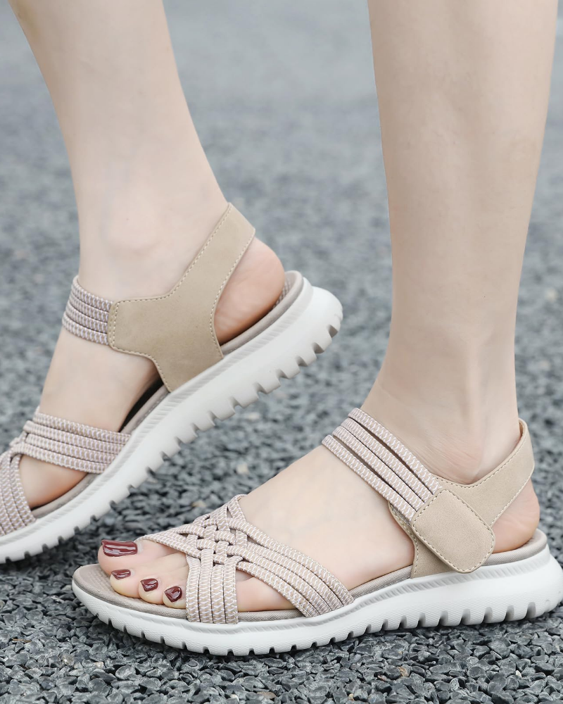 Kennedy Sandales de Randonnée Femme – Sandales Sport à Lacets Élastiques avec Soutien Plantaire