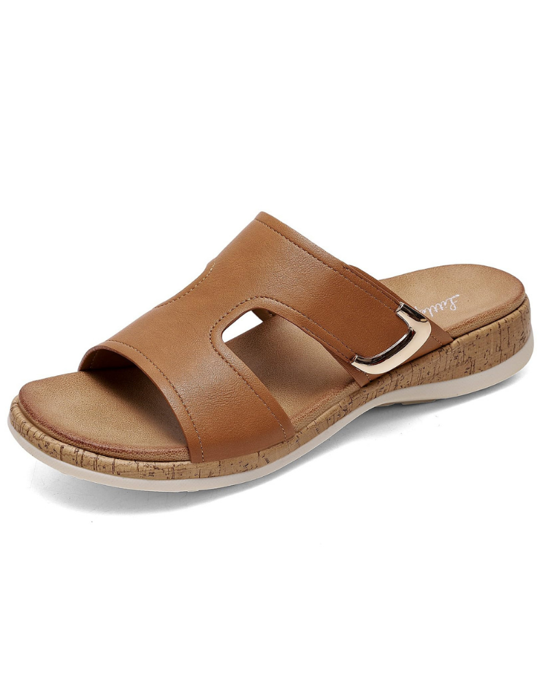 Audrey Dames Sandalen – Sandalen met Verstelbare Gesp en Steun voor de Voetboog