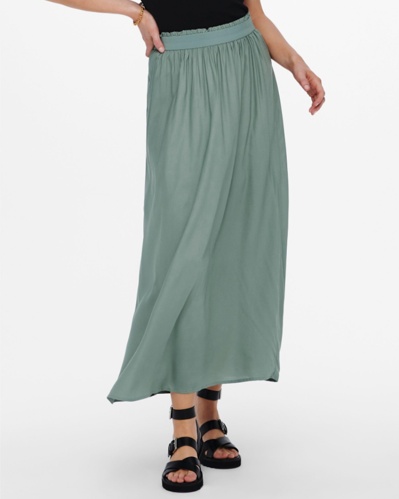 Isla Jupe Maxi Dame – Lang Plisseret Nederdel i Blød Viskose med Elegant Stil
