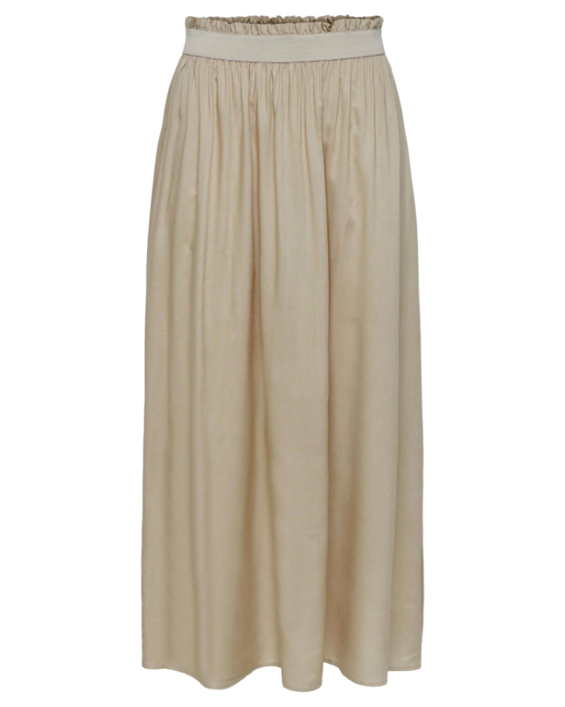 Isla Jupe Maxi Dame – Lang Plisseret Nederdel i Blød Viskose med Elegant Stil