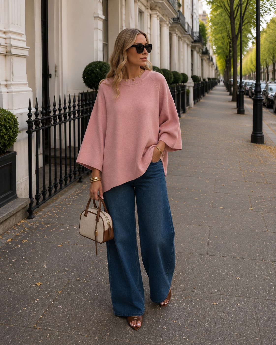 Hallie Women’s Knit T-Shirt – Loose Fit, Mid-Length Sleeves & Round Neck