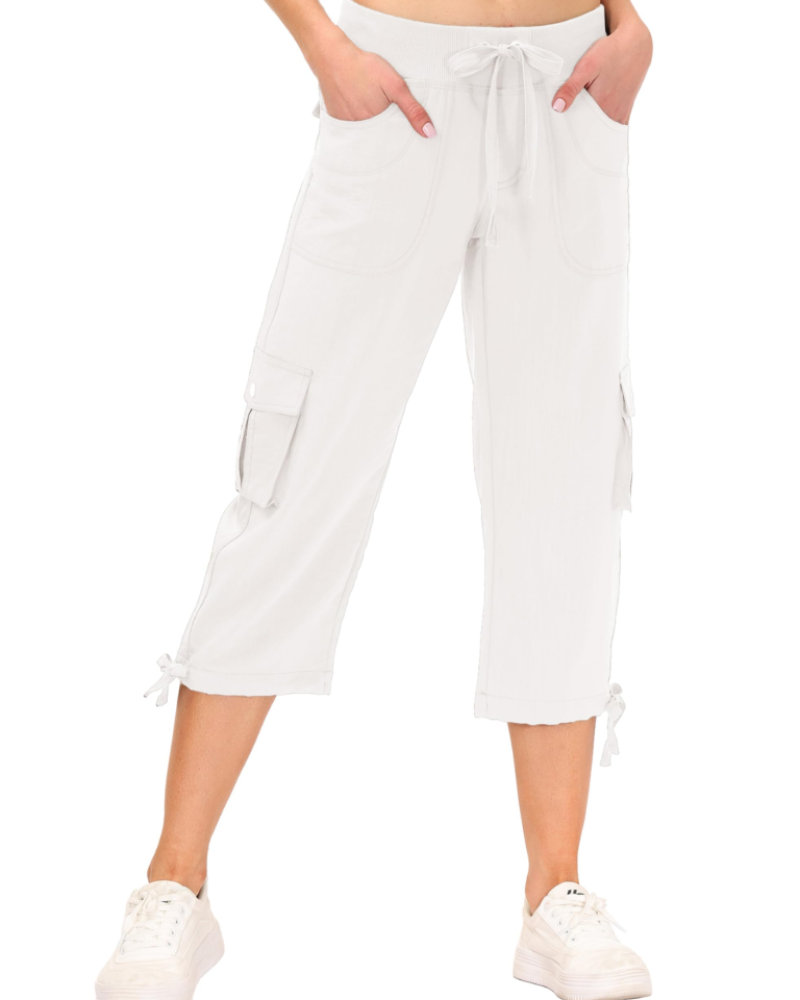 Pantalón cargo capri de mujer Maribel 3/4: ligero, transpirable, de secado rápido y con 6 bolsillos