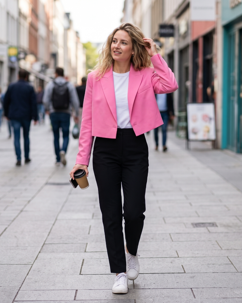 Ainsley Blazer Dames – Getailleerde Open Blazer met Reverskraag en Lange Mouwen, Elegant