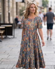 Dámské šaty Joséphine Robe Fleurie – ležérní šaty s krátkými rukávy a kapsami