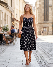 Evelyn Robe Femme Été – Halter Sans Manches Coupe A-Line à Pois