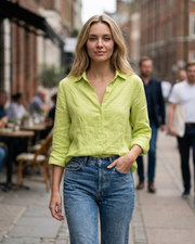 Blusa Jecca Donna con Bottoni – Camicetta Elegante a Maniche Lunghe, Taglio Slim e Chic