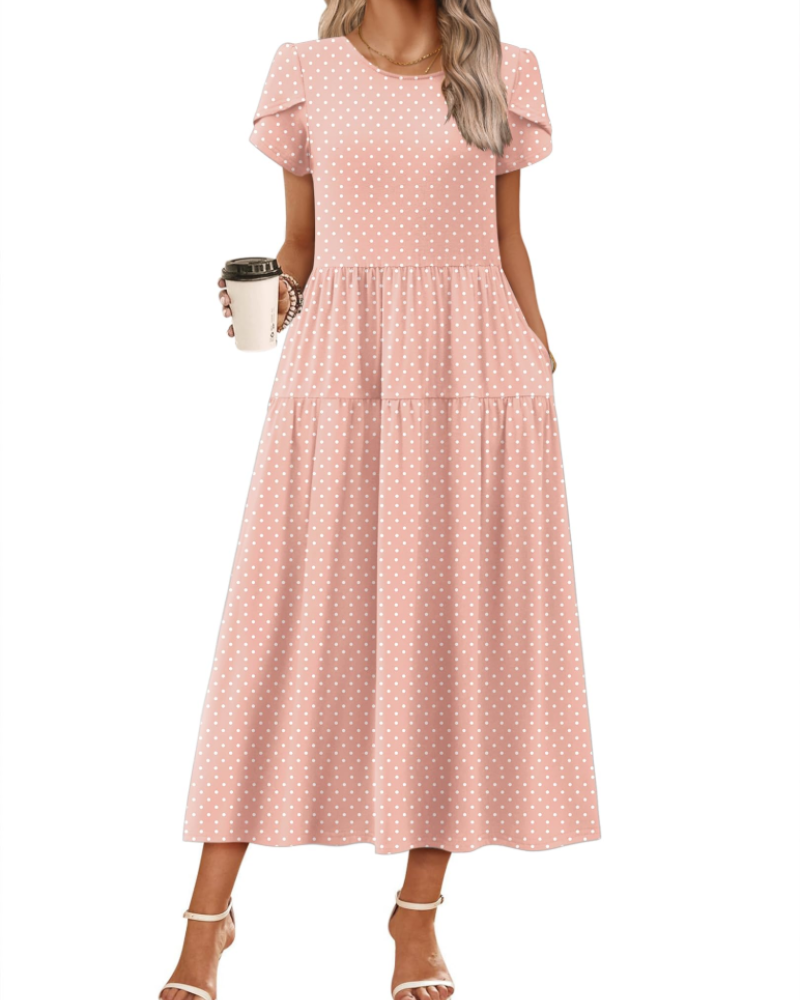 Vestido Maxi Bohemio Olivia para Mujer – Vestido Largo Floral Corte A con Bolsillos