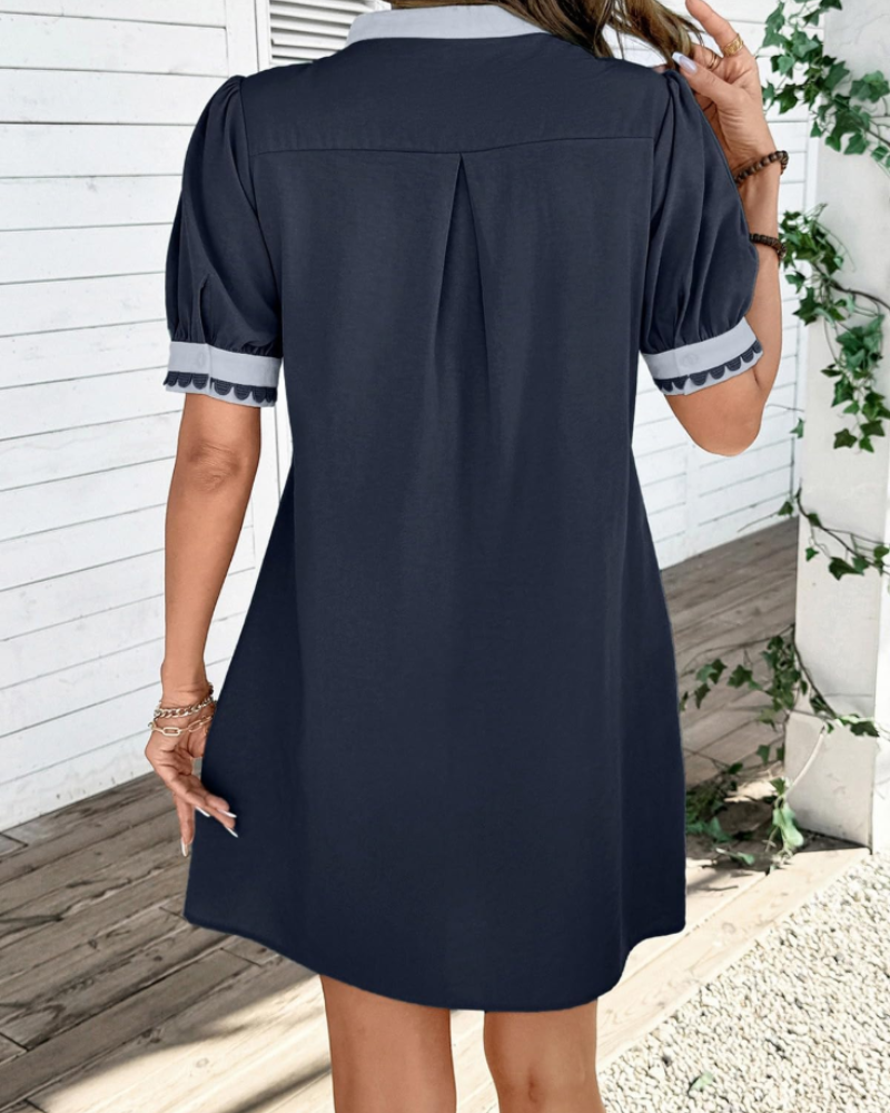 Charlotte Boho-Kleid für Damen – Sommerliches Blumenkleid mit V-Ausschnitt und Puffärmeln